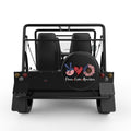 PATRIOTIC PEACE LOVE AMERICA BLACK TIRE COVER FOR MOKE