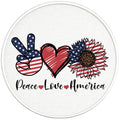 PATRIOTIC PEACE LOVE AMERICA BLACK TIRE COVER