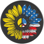 PATRIOTIC SUNFLOWER BLACK CARBON FIBER TIRE COVER