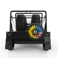 PATRIOTIC SUNFLOWER BLACK CARBON FIBER TIRE COVER FOR MOKE