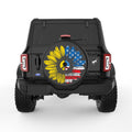 PATRIOTIC SUNFLOWER BLACK TIRE COVER