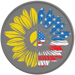 PATRIOTIC SUNFLOWER SILVER CARBON FIBER TIRE COVER