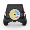 PATRIOTIC SUNFLOWER SILVER CARBON FIBER TIRE COVER