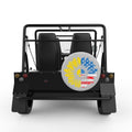 PATRIOTIC SUNFLOWER SILVER CARBON FIBER TIRE COVER FOR MOKE