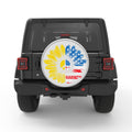 PATRIOTIC SUNFLOWER BLACK TIRE COVER