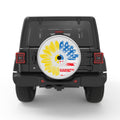 PATRIOTIC SUNFLOWER SILVER CARBON FIBER TIRE COVER