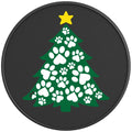 PAW PRINT CHRISTMAS TREE BLACK CARBON FIBER TIRE COVER