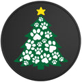PAW PRINT CHRISTMAS TREE BLACK TIRE COVER