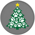 PAW PRINT CHRISTMAS TREE SILVER CARBON FIBER TIRE COVER