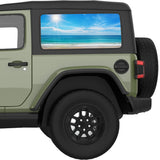 PEACEFUL BEACH QUARTER WINDOW DECAL FITS 2018+ JEEP WRANGLER 2 DOOR HARD TOP JL