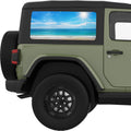 PEACEFUL BEACH QUARTER WINDOW DECAL FITS 2011-2018 JEEP WRANGLER 2 DOOR HARD TOP JK