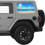 PEACEFUL BEACH QUARTER WINDOW DECAL FITS 2018+ JEEP WRANGLER 4 DOOR HARD TOP JLU