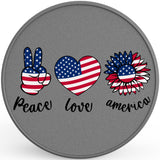 PEACE LOVE AMERICA SILVER CARBON FIBER TIRE COVER