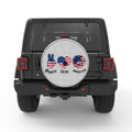PEACE LOVE AMERICA WHITE TIRE COVER