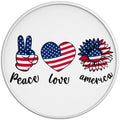 PEACE LOVE AMERICA WHITE TIRE COVER