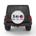 PEACE LOVE AMERICA BLACK TIRE COVER