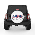 PEACE LOVE AMERICA WHITE TIRE COVER