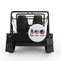 PEACE LOVE AMERICA WHITE TIRE COVER FOR MOKE