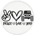 PEACE LOVE JEEP BLACK TIRE COVER