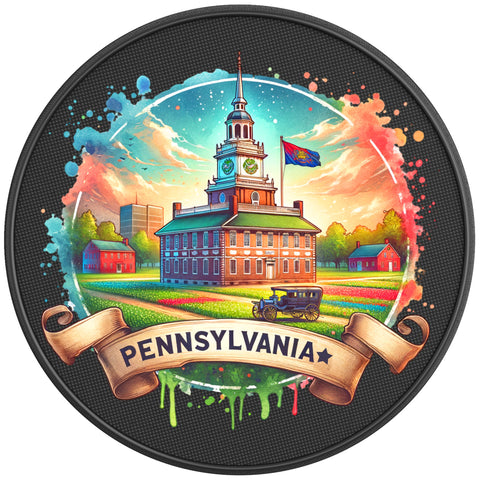 PENNSYLVANIA PEARL  WHITE CARBON FIBER TIRE COVER