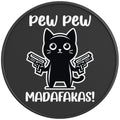PEW PEW MADAFAKAS FUNNY CAT PEARL  WHITE CARBON FIBER TIRE COVER