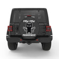 PEW PEW MADAFAKAS FUNNY CAT PEARL  WHITE CARBON FIBER TIRE COVER