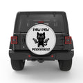 PEW PEW MADAFAKAS FUNNY CAT SILVER CARBON FIBER TIRE COVER