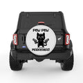 PEW PEW MADAFAKAS FUNNY CAT PEARL  WHITE CARBON FIBER TIRE COVER