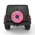 PINK SPRINKLED DONUT PEARL  WHITE CARBON FIBER TIRE COVER
