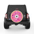 PINK SPRINKLED DONUT SILVER CARBON FIBER TIRE COVER