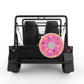 PINK SPRINKLED DONUT SILVER CARBON FIBER TIRE COVER FOR MOKE