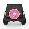 PINK SPRINKLED DONUT PEARL  WHITE CARBON FIBER TIRE COVER