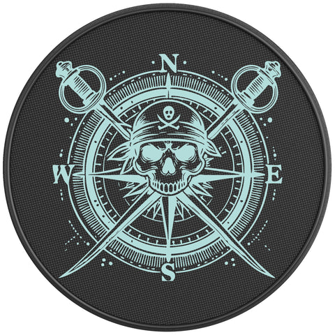 PIRATE COMPASS BLACK CARBON FIBER TIRE COVER