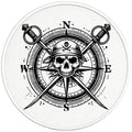 PIRATE COMPASS BLACK TIRE COVER