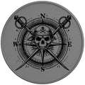 PIRATE COMPASS SILVER CARBON FIBER TIRE COVER