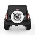 PIRATE COMPASS WHITE TIRE COVER