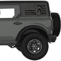 PITBULL US FLAG QUARTER WINDOW DECAL FITS 2021+ FORD BRONCO 4 DOOR HARD TOP