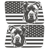 PITBULL US FLAG QUARTER WINDOW DRIVER & PASSENGER DECALS