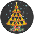 PIZZA CHRISTMAS TREE BLACK CARBON FIBER TIRE COVER
