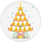 PIZZA CHRISTMAS TREE PEARL  WHITE CARBON FIBER TIRE COVER