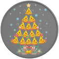 PIZZA CHRISTMAS TREE SILVER CARBON FIBER TIRE COVER