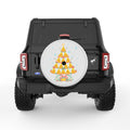 PIZZA CHRISTMAS TREE PEARL  WHITE CARBON FIBER TIRE COVER