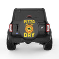 PIZZA DAY BLACK CARBON FIBER TIRE COVER
