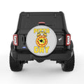 PIZZA DAY SILVER CARBON FIBER TIRE COVER