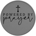 POWERED BY PRAYER SILVER CARBON FIBER TIRE COVER