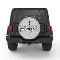 POWERED BY PRAYER WHITE TIRE COVER