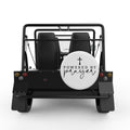 POWERED BY PRAYER WHITE TIRE COVER FOR MOKE