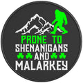 PRONE TO SHENANIGANS SASQUATCH PEARL  WHITE CARBON FIBER TIRE COVER