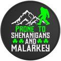PRONE TO SHENANIGANS SASQUATCH BLACK TIRE COVER