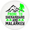 PRONE TO SHENANIGANS SASQUATCH PEARL  WHITE CARBON FIBER TIRE COVER